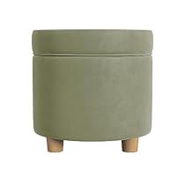 Circular Ottoman, Bunny Burrow, Ottoman Green, Green Ottoman, Ottoman With Storage, Eco Store, Round Storage Ottoman, Light Sage Green, Modern Ottoman