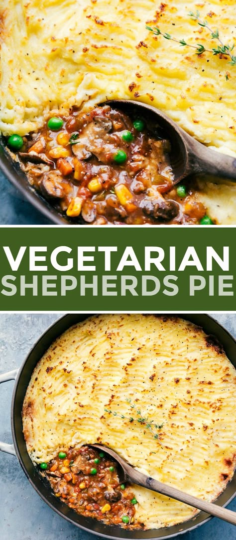 Show-stopping Vegetarian Shepherd’s Pie with a delicious medley of vegetables, a flavorful gravy, and the best mashed potatoes on top. #lentils #easy #mushroom #recipe #healthy #best #meatlessmonday #vegetarian #shepherds #pie Vegetarian Sheperd Pie, Vegetarian Meal With Mashed Potatoes, Easy Delicious Vegetarian Dinners, Mushroom Lentil Shepherds Pie, Vegitaren Shepherds Pie, Mushroom Shepards Pie Vegetarian, Vegetarian Dinner With Mashed Potatoes, Vegetarian Recipes Dinner Potato, Vegetarian Recipes For 2 People