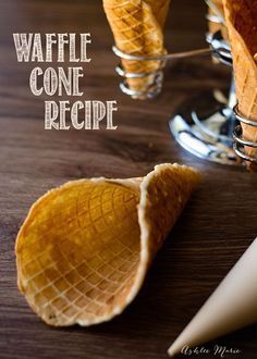 Homemade Ice Cream On A Stick, Diy Waffle Cones Without Maker, Waffle Cone Recipe Easy, Ice Cream Waffle Bowl Recipe, Waffle Cone Recipes Homemade, Homemade Waffle Bowls Recipe, Ice Cream Bowl Recipe, How To Make A Waffle Cone, Cone Ice Cream Recipe