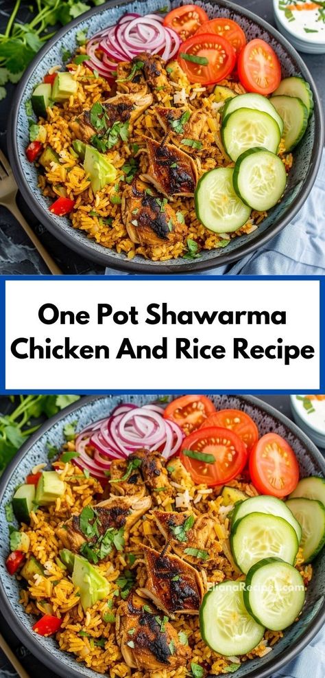 Looking for dinner ideas? Try our One Pot Shawarma Chicken and Rice recipe! Perfect for family dinners or dinner for two, this flavorful dish combines shawarma spices with tender chicken and rice. The Best Chicken And Rice, Chicken And Rice Recipes, Shawarma Chicken, Chicken And Rice Recipe, Delicious Family Dinners, Shawarma Recipe, Easy Chicken And Rice, Top Chicken Recipes, Chicken Shawarma