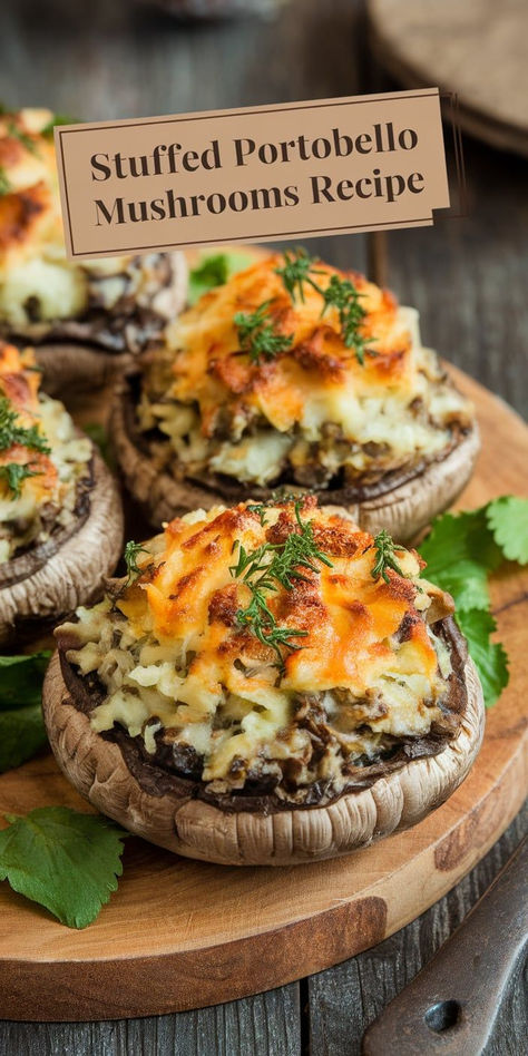 Stuffed Portobello Mushrooms Recipe Smoked Portobello Mushroom, Turkey Stuffed Portabella Mushrooms, Stuffed Portabella Mushrooms Dinner, Large Stuffed Portabella Mushrooms, Beef Stuffed Portabella Mushroom Recipes, Plant Based Stuffed Mushrooms, Whole 30 Stuffed Mushrooms, Spinach Stuffed Mushrooms Portobello, Portabella Mushroom Recipes Stuffed