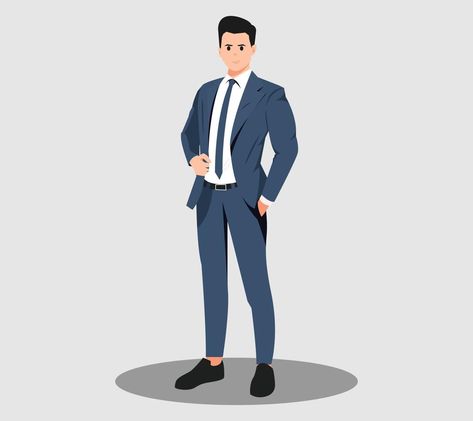 Man In Suit Illustration, Business Man Illustration, Businessman Illustration, Elegant Suit, Man Vector, Man Illustration, Person Cartoon, Smiling Man, Man Icon