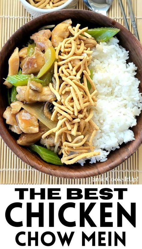 This delicious recipe for Chicken Chow Mein makes the perfect light, heatlhy summer dinner. Chow Mein With Rice, Healthy Chow Mein Recipe, Chicken Chow Mein Recipe Easy, Chicken Chow Mein Recipe, Rotisserie Chicken Soup, Mediterranean Recipes Healthy, Chicken Thighs Recipes, Homemade Chinese Food, Chow Mein Recipe