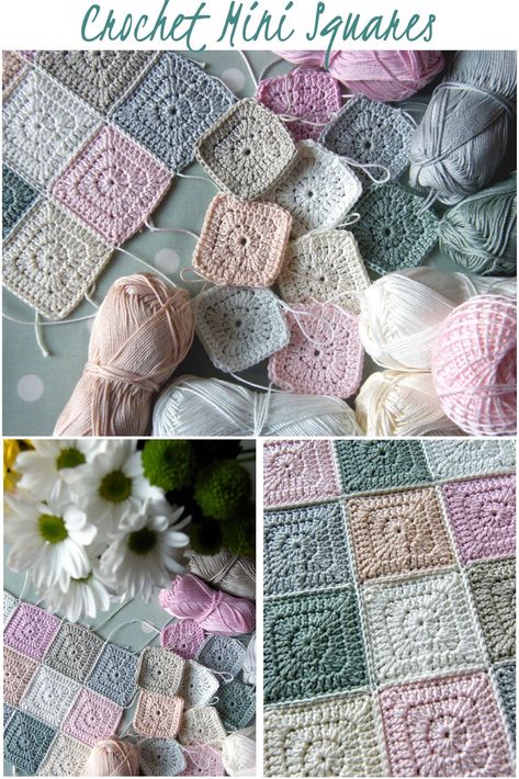 Great colors... Love the idea of crocheting really small squares and joining them together Crochet Afghan Squares, Afghan Squares, Crochet Blocks, Manta Crochet, Haken Baby, Granny Squares Pattern, Crochet Motifs, Granny Square Crochet Pattern, Crochet Square