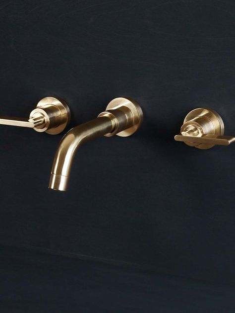 Studio Ore, Brass Taps, Showers Bathroom, Wall Mounted Bath Taps, Bathroom Sanitary, Awesome Houses, Brass Wall Hanging, Wall Mounted Taps, Wall Taps