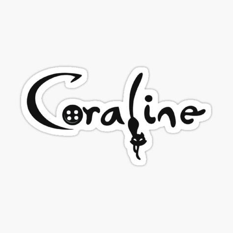 "coraline " Sticker for Sale by spoiledbratz | Redbubble Black Coraline, Coraline Wybie, Horror Black, Coraline Movie, Coraline Jones, Movie Aesthetic, Birthday Card Drawing, Tim Burton Movie, Other Mothers