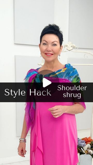 Shepherd's Fashions on Instagram: "Scarf Hack - Create a shoulder shrug with a big, beautiful scarf!   #ScarfHack #Scarf #ScarfStyle #StyleHack #FashionHack ##ShepherdsFashions" Shrug Scarf, How To Fold Scarf, Shoulder Shrug, Dress Shrug, Tie Scarves, Scarf Wearing Styles, Hair Cut Guide, Ways To Tie Scarves, Diy Fashion Scarf