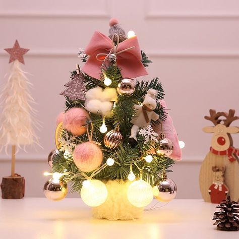 Crafts Using Mini Christmas Trees And Candles, Table Top Christmas Tree With Mini Mirrors, Mini Tree Christmas Centerpiece, Pink Red Christmas Tree, Tiny Table Top Christmas Trees, Pink Red Christmas, Led Christmas Tree Lights, Christmas Hampers, Miniature Christmas Trees Inspire Uplift ⭐