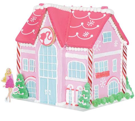 Gingerbread Barbie House, Gingerbread House Barbie, Barbie Dream House Gingerbread, Barbie Gingerbread House Ideas, Barbie Gingerbread House, Gingerbread Competition, Dreamhouse Barbie, Gingerbread House Designs, Work Decor