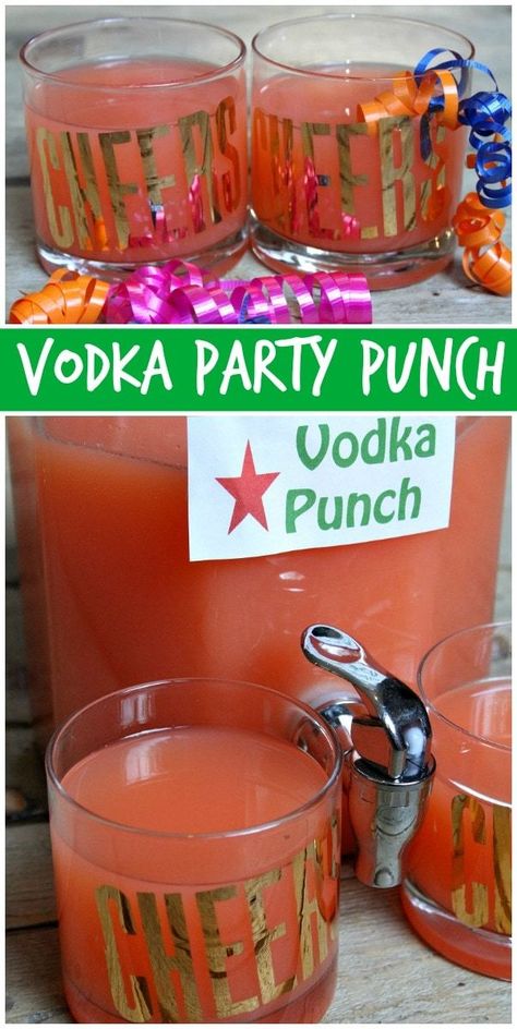 The punch is a simple mixture of orange and lemon juices, vodka, grenadine and club soda.  I always add maraschino cherries too.  Or you can make ice cubes with maraschino cherries frozen inside of them, and use those for individual servings. #holidaydrinkrecipe #holidaypunch #vodkarecipes  #vodka #party #punch #recipe #RecipeGirl via @recipegirl Vodka Punch Recipes Parties, Vodka Party Punch, Cranberry Vodka Punch, Party Punch Recipe, Jungle Juice Recipe, Picnic Drinks, Easy Party Drinks, Vodka Punch, Easy Punch Recipes