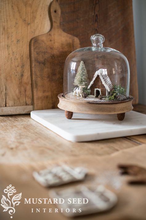 Cloche Christmas Decor, Winter Decor Ideas After Christmas, Mini Christmas Decor, Christmas Kitchen Decorations, Rustic Winter Decor, Chirstmas Decor, Kitchen Decorations, Christmas Kitchen Decor, 12 December