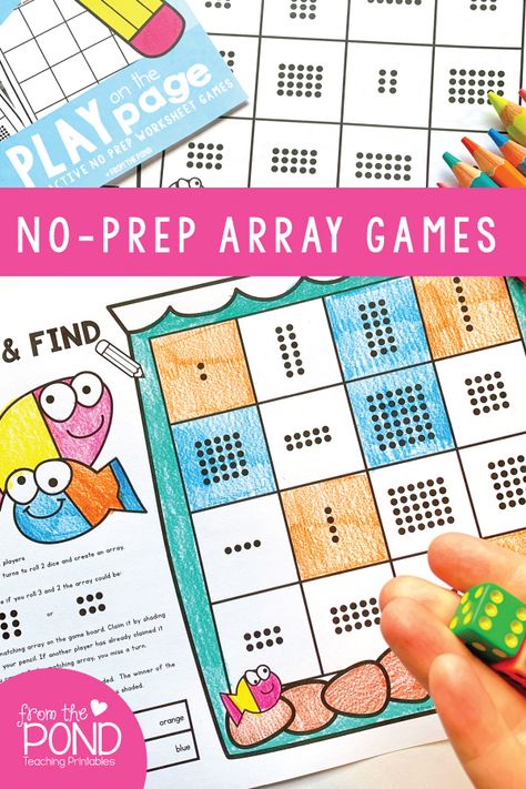 Fish Array Fun Array 3rd Grade, Array Activity For 2nd Grade, Array Games For Second Grade, Fun Array Activities, Array Activities 3rd, Arrays 2nd Grade, Repeated Addition Games, Array Activities, Teaching Arrays