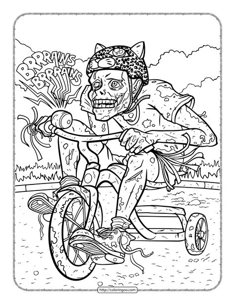 Printable Zombie Daze Coloring Sheet Harry Potter Colors, Crayola Art, Mickey Mouse Coloring Pages, Coloring Calendar, Truck Coloring Pages, Free Adult Coloring Pages, Butterfly Drawing, Halloween Coloring Pages, Free Printable Coloring