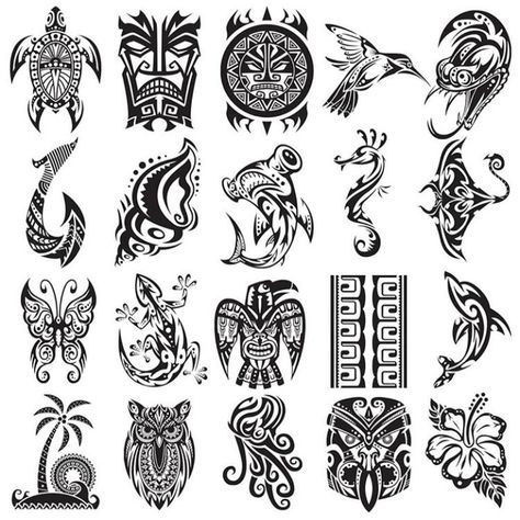 Polynesian Animal Tattoo Designs, Simple Polynesian Tattoo Designs, Hawaii Flash Tattoo, Maui Tattoo For Men, Hawaii Style Tattoo, French Polynesian Tattoo, Austronesian Tattoo, Hawaiian Tribe Tattoo, Mahalo Tattoos