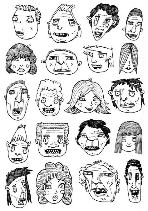 Weird Faces Drawing, Greg Kletsel, Doodle People, Weird Drawings, Paintings Abstract, Arte Inspo, Cartoon Faces, Disney Tips, Weird Art