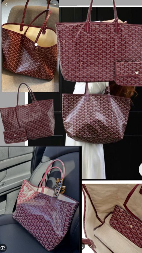 Red Goyard Tote, Burgundy Goyard, Red Goyard, Goyard Tote Bag, College Gameday Outfits, Workout Girl, Gameday Outfits, Goyard Tote, College Gameday