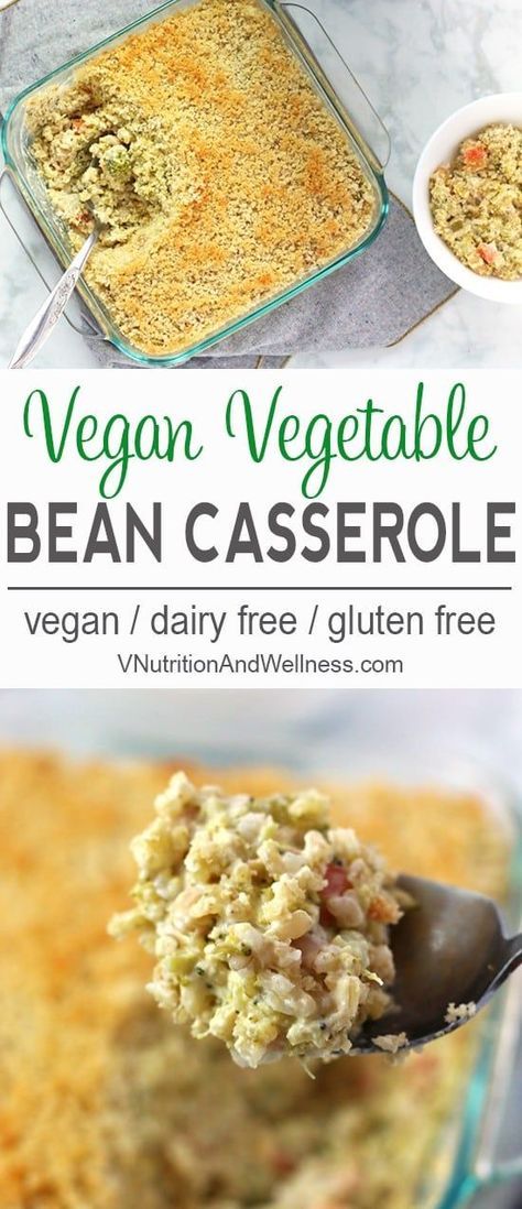 Casserole Vegetable, Vegan Casserole Recipes, Almond Breakfast, Healthy Vegan Dessert, Vegan Bean, Rice Broccoli, Carrots And Celery, Healthy Beans, Vegan Casserole