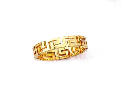 Gold Greek Key Wedding Ring - Hellenic-art.com Ancient Greek Wedding Ring, Unique Ring Designs, Greek Key Pattern, Keys Wedding, Gold Bangles Design, Greek Wedding, Greek Jewelry, How To Make Rings, Greek Key