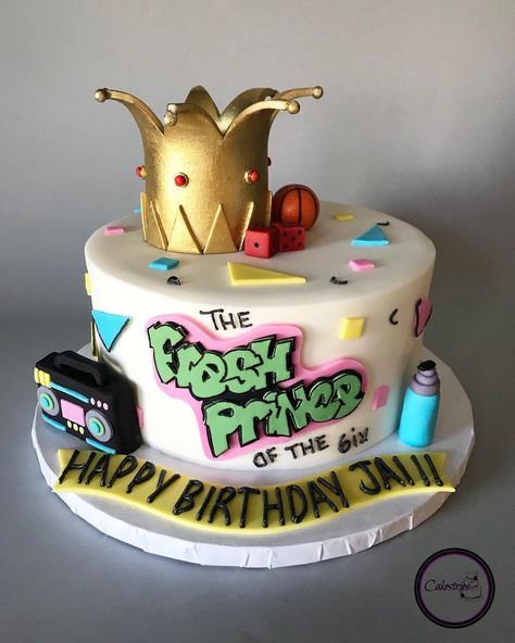 Fresh Prince Of Belair, Fresh Prince Theme, Prince Baby Shower Cake, Prince Baby Shower Theme, Prince Cake, Hip Hop Birthday, Prince Birthday Party, Boys First Birthday Party Ideas, Prince Party