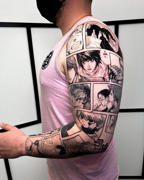 Law Tattoo, Tattoo Pierna, Mangas Tattoo, Manga Tattoo, Naruto Tattoo, Cool Chest Tattoos, Flash Tattoo Designs, My Guy, Back Of Shoulder Tattoo