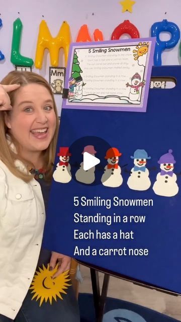 40K views · 1.7K likes | Jamie White on Instagram: "Snowman Winter Preschool Circle Time Idea!
⛄️⛄️⛄️⛄️⛄️

Five Smiling Snowmen is a cute poem that will help students with counting, color recognition, subtraction, and rhyming. The snowmen are from ArtFelt.net, and the poem (along with TONS of other winter lesson plans and ideas) are in the Winter Circle Time Unit for preschoolers.

Comment the word "WINTER" below for a link to the 5 Smiling Snowmen song! ⛄️❄️

#LearningThroughPlay #PrintableActivities #HolidayLearning #PreschoolActivities #PlayBasedLearning #EarlyChildhoodEducation #PreschoolTeachers #EducationalMaterials #TeachingResources #WinterActivitiesforKids #PreschoolAtHome #Prekindergarten #Prek #Homeschool #CircleTime" Winter Rhymes For Preschool, Snowman Circle Time Activities, Winter Songs For Toddlers, Christmas Circle Time Activities, Winter Songs For Preschool, Winter Rhymes, Winter Lesson Plans, Prek Homeschool, Snowman Songs