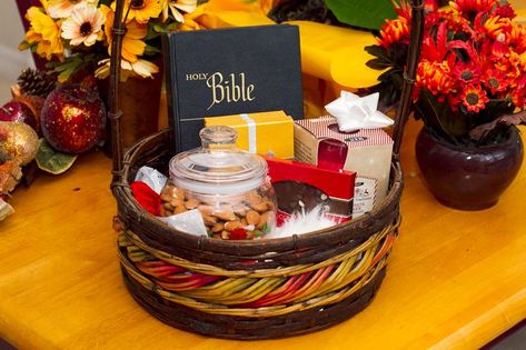 Gift Basket Ideas for Pastors | eHow Diy Gift Basket, Pastor Appreciation Month, Pastor Appreciation Day, Thank You Baskets, Pastor Anniversary, Pastor Appreciation Gifts, Father Birthday Gifts, Pastor Appreciation, Pastors Appreciation