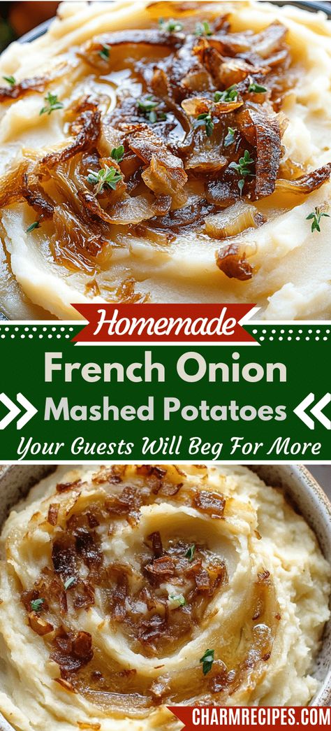 French Onion Mashed Potatoes French Onion Smashed Potatoes, Caramelized Onion Mashed Potatoes, Sour Cream And Onion Mashed Potatoes, French Onion Baked Potatoes, French Onion Sauce, French Onion Mashed Potatoes, Christmas Mashed Potatoes, Fancy Mashed Potatoes, Potato And Onions