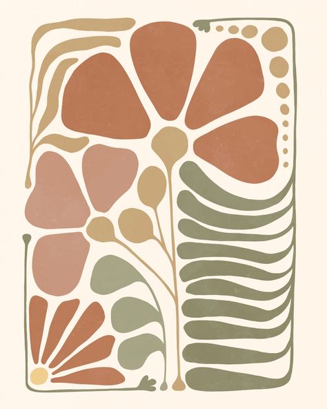 Aesthetic Earth, Earth Tone Decor, Autumn Art Print, Peach Art, Abstract Botanical, Salou, Floral Poster, Arte Inspo, Autumn Art