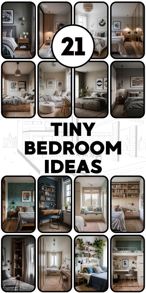 Tiny Bedroom 21 Ideas: A Step-by-Step Guide to Creating Beautiful Small Spaces Small Apartment Room Ideas, Organize Small Bedroom, Corner Bed Ideas, Tiny Bedroom Ideas, Small Bedroom Hacks, Small Bedroom Layout Ideas, Room Arrangement Ideas, Apartment Room Ideas, Small Apartment Room