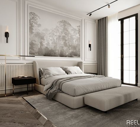 Master Bedroom Design on Behance Bedroom Ideas Neoclassical, Luxurious Classic Bedrooms, Modern Classical Bedroom Design, Classic Small Bedroom Design, Bedroom Interior Classic, Hotel Room Design Classic, Bedroom Design Modern Classic, Classic House Design Interior Bedroom, Luxury Neoclassic Bedroom Design