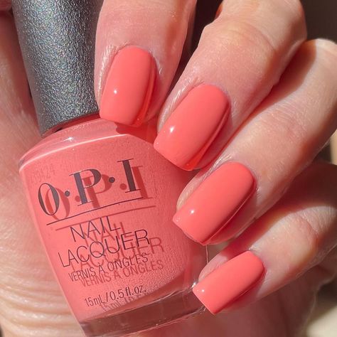 Desert Coral Nails, Gel Coral Nails, Opi Suzi Is My Avatar, Coral Wedding Nails, Coral Dip Powder Nails, Salmon Nails Coral, Coral Dip Nails, Opi Coral Nail Polish, Bright Peach Nails