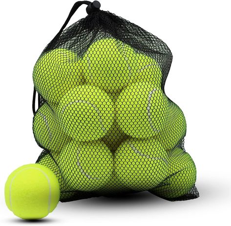 ZHUOKECE Tennis Balls, 18 Pack Training Tennis Balls Practice Balls with Mesh Bag for Easy Transport, Pet Dog Playing Balls, fit for Beginner Training Ball Beginner Training, Dog Playing, Durable Dog Toys, Green Sports, Dog Toy Ball, Dog Ball, Pool Bags, Sport Tennis, Play Tennis