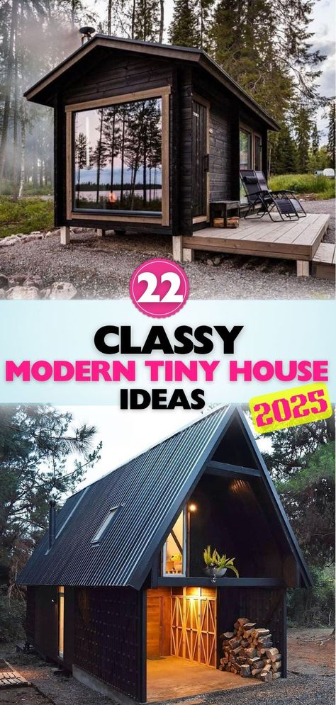 Transform your living experience with these amazing modern tiny house ideas combining aesthetics, functionality, and compact comfort. Tiny House With Hot Tub, Tiny Guest House Interior, Multiple Tiny Homes Together, Unique Tiny Homes, One Room House Design, Tiny House Village Layout, Small Granny Flat Ideas, Mini Modern House, Tiny House Ideas Interior