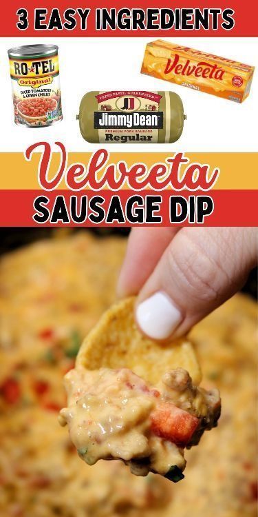 This Velveeta sausage dip is a tasty homemade appetizer, perfect for any occasion, made with only three ingredients. This easy and simple recipe, prepared in a crockpot/slow cooker, creates a cheesy and comforting dip that's sure to please your guests. Make this tasty dip for parties, family gatherings, or holidays! Queso Made With Velveeta, Gluten Free Queso Dip Crock Pot, Dip For Crockpot, Velvets Dips Appetizers, Slow Cooker Texas Trash Dip, Rotes Sausage Dip, Easy Velveeta Queso, Queso Dip Recipe Velveeta, Queso Dip In Crockpot