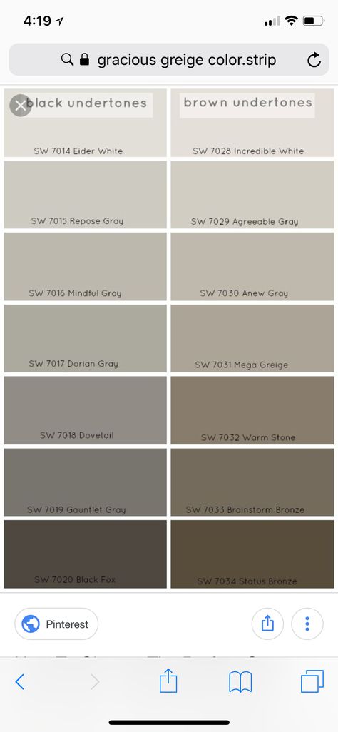 Colors That Match Agreeable Gray, Brownish Grey Paint Colors, Brownish Gray Paint Color, Gracious Greige, Brown Exterior House Colors, Brown Grey Paint, Mega Greige, Brown Accent Wall, Exterior Curb Appeal