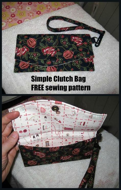 Phone Purse Pattern, Clutch Purse Pattern, Clutch Bag Pattern, Diy Elastic, Mask Patterns, Clutch Pattern, Japanese Knot Bag, Free Sewing Pattern, Modern Bag