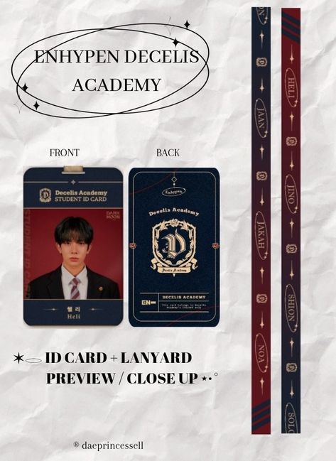 Id Ideas Design, Identity Card Aesthetic, Id Layout Design, Idol Card Design, Lanyard Card Design, Member Introduction Design, School Id Template, Student Id Template, Id Card Rp