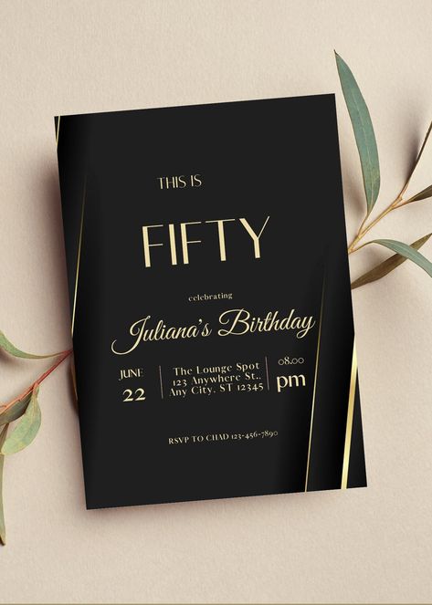 80th Birthday Party Invitations, 21 Dinner, Black And Gold Invitations, Birthday 21st, 90th Birthday Invitations, 70th Birthday Invitations, 80th Birthday Invitations, Email Invitation, 60th Birthday Invitations