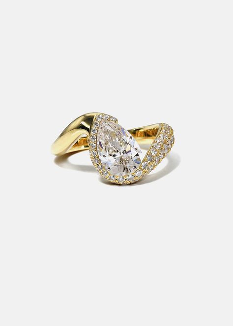 Trace Collection – KATKIM Cloud Ring, White Sapphire Engagement Ring, Cute Engagement Rings, Future Engagement Rings, Pear Cut Diamond, Dream Engagement Rings, Pave Ring, Pear Shaped Diamond, Designer Engagement Rings