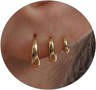 Amazon.ca : ocean huggie earrings women gold plated Leaf Earrings Stud, Earrings Pack, Small Gold Hoop Earrings, Gold Earrings For Women, Chunky Earrings, Earring Sets, Small Hoop Earrings, Spiral Earrings, Hoop Earring Sets