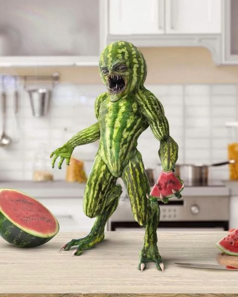 Watermelon monster Check more at https://allthenews.website/watermelon-monster/ Watermelon Monster, Monster Makeup, Cookie Monster Party, Monster High Custom Doll, Animated Art, Monster Crafts, Magic Land, Wolf Painting, Most Haunted