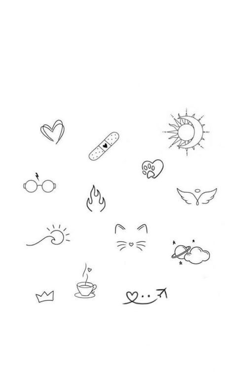 Esthetics Tattoo Ideas, Modern Minimalist Tattoo, Small Cute Tattoo Designs, Small Doodles Tattoos, Really Simple Tattoos, Small Stick And Poke Tattoo Ideas Simple, Tattoo Ideas Mini, Small Tattoo Female, Tiny Easy Tattoos