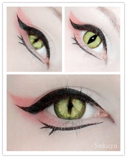 Fox eyes by ~Sakuyaa on deviantART Bizarre Makeup, Outlander Cosplay, Anime Make-up, Diy Highlighter, Dragon Makeup, Dragon Cosplay, Fantasy Make-up, Eyeliner Tips, Trendy Eyeshadow