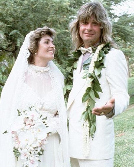 Ozzy And Sharon Osbourne, Ozzy And Sharon, Happy Anniversary My Love, Modern Shag, Rock Tattoo, Rock N Roll Wedding, Celebrity Bride, Sharon Osbourne, Celebrity Wedding Dresses