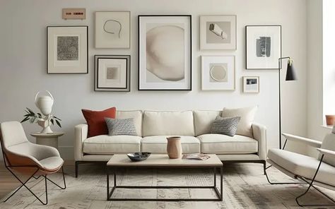 17 Chic Picture Wall Ideas For Modern Homes Art Behind Couch Ideas, Decorate Wall Behind Couch, Wall Above Couch, Wall Behind Couch, Picture Wall Ideas, Behind Couch, Above Couch, Wall Ideas, Modern Homes