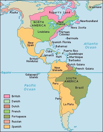 European colonies in the Americas around 1763. World History Map, Sumber Daya Alam, The Oregon Trail, Geography Map, New Spain, American Colonies, America Map, By Any Means Necessary, Colonial America