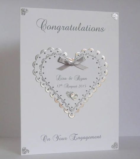 Engagement Card Congratulations Personalised With Names and - Etsy UK Engagement Cards Handmade, Anniversary Cards For Wife, Congratulations On Your Engagement, Cricut Wedding, 21st Birthday Cards, Engagement Card, Love Of Your Life, 50th Wedding Anniversary, Wedding Anniversary Cards