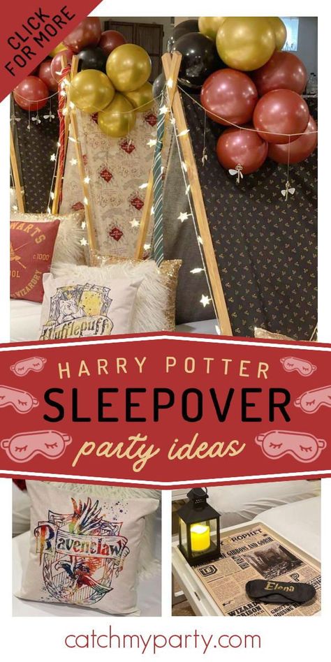 Harry Potter Sleepover Invitations, Harry Potter Birthday Sleepover Ideas, Harry Potter Sleepover Ideas Tents, Harry Potter Teen Birthday Party, Harry Potter Slumber Party Ideas, Harry Potter Spa Party, Harry Potter Sleepover Party, Harry Potter Girls Night, Harry Potter Themed Sleepover