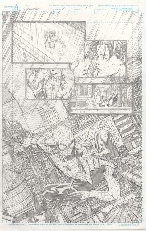 Comic Pencils, Pencil Comic Art, Comic Book Pencils, Comic Pencils For Inking, Spider Man Comic Panel Black And White, David Finch Comic Pages, David Finch, Comic Book Drawing, Art Pencils