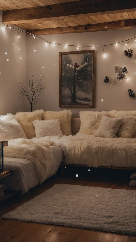 Transform your space into a winter wonderland with these aesthetic cozy aesthetic cozy Fall room decor ideas Embrace pink accents and cute aesthetic touches to create a cozy and aesthetic bedroom Try out aesthetic DIY ideas for teens' bedrooms and add a touch of whimsy with paper snowflakes Simple yet stylish these decor ideas will elevate your space this season Winter Wonderland Bedroom, Aesthetic Diy Ideas, Cozy Fall Room Decor, Cozy Fall Room, Fall Room Decor Ideas, Wonderland Bedroom, Cozy Winter Decor, Fall Room Decor, Winter Decor Ideas